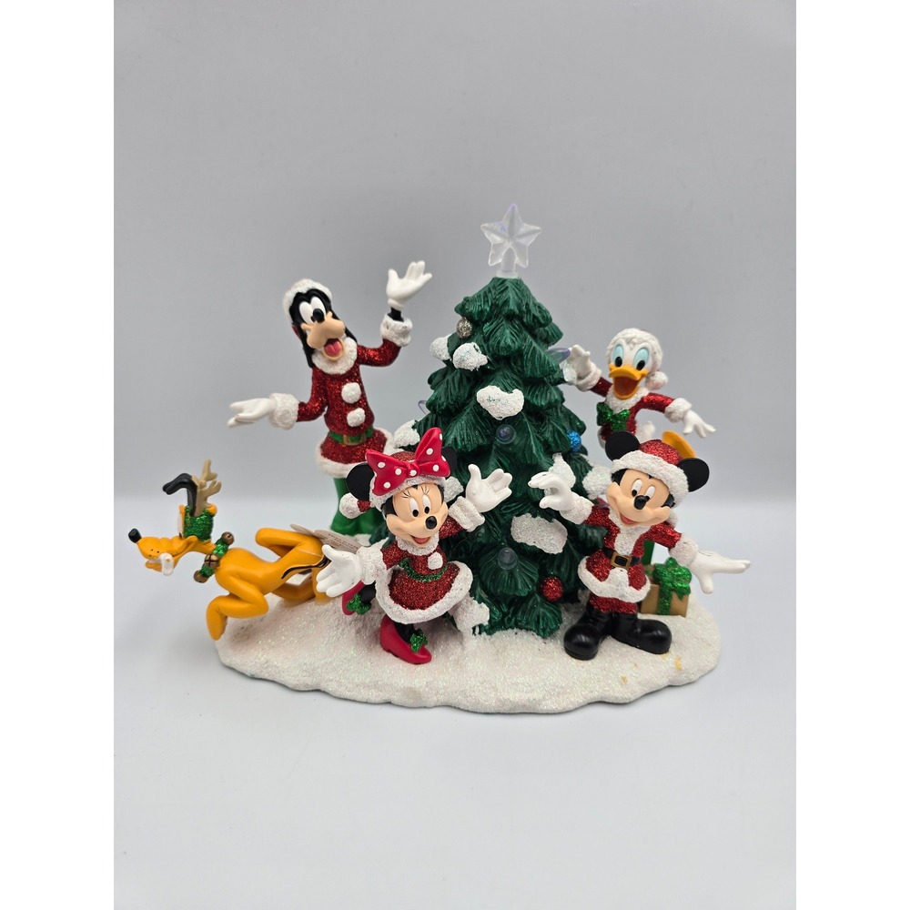 Disney Mickey Minnie Donald Goofy Pluto Christmas Tree Glittery Holiday Lightup